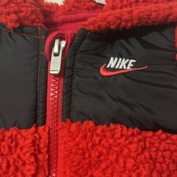Nike Infant Polar Fleece Bunting Bag One Piece Suit Red Zipper 6 Months - Picture 4 of 6